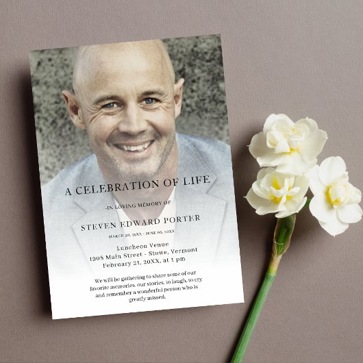 Persoonlijke fotoviering van het leven begrafenis kaart