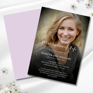 Persoonlijke fotoviering van Life Funeral Inv Kaart