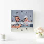 Persoonlijke fotowandklok, vierkant of rond vierkante klok (Huis)