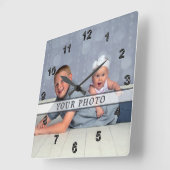 Persoonlijke fotowandklok, vierkant of rond vierkante klok (Hoek)