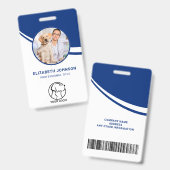 Persoonlijke Fotowerknemp Barcode Logo Naam Badge (Voor- en achterkant)