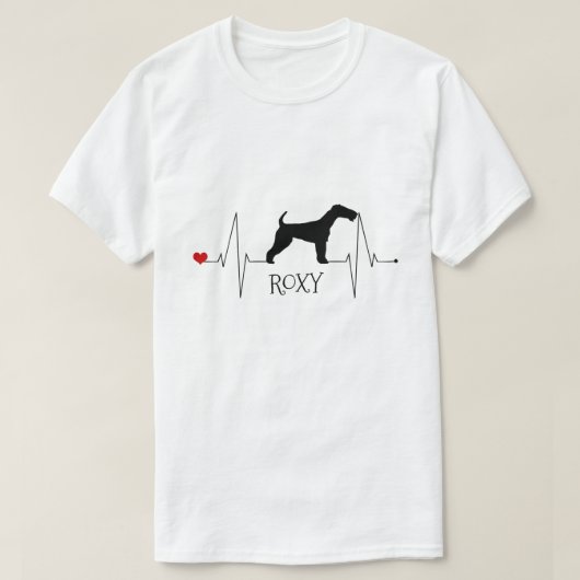 Persoonlijke fox terrier Love My Dog Heart Beat T-shirt (Design voorkant)