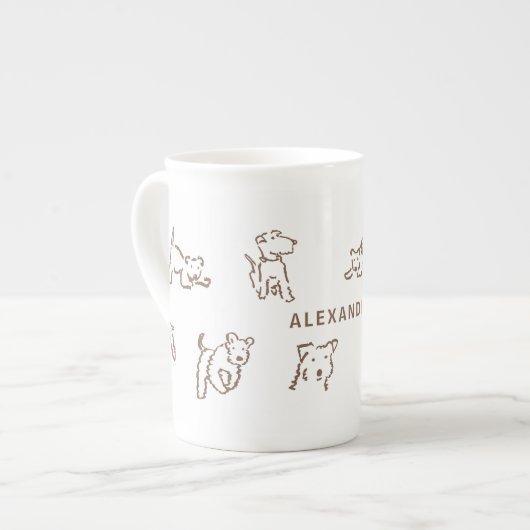 Persoonlijke Fox Terrier Porselein Kop (Links)
