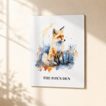 Persoonlijke Fox Watercolor Kunst - Boshuisje