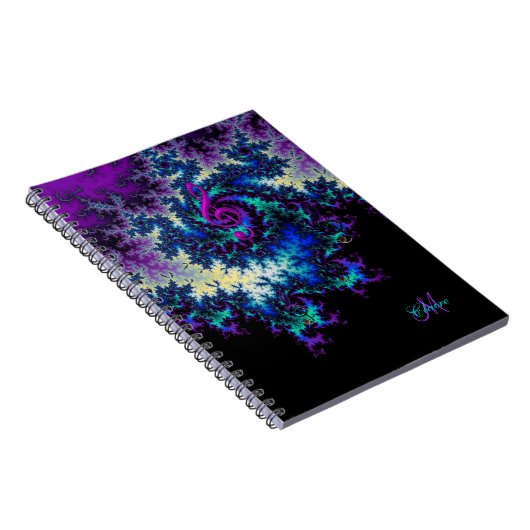Persoonlijke fractale Music Clef Journal-laptop Notitieboek (Rechterzijde)