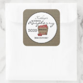 Persoonlijke frambozen zelfgemaakt vierkante sticker (Tas)