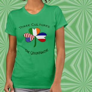 Persoonlijke Frankrijk Ierland VS Shamrock Dames T-shirt