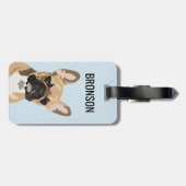 Persoonlijke Franse Bulldog | Frenchie Bagagelabel (Achterkant horizontaal)