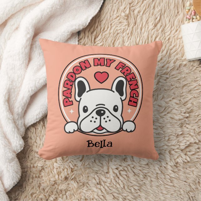 Persoonlijke Franse Bulldog Grappige Quote & Naam  Kussen (Deken)