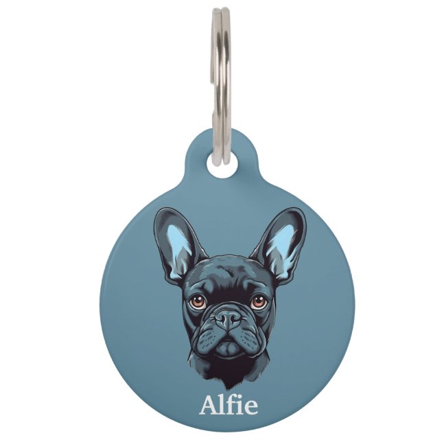 Persoonlijke Franse Bulldog Huisdierpenning (Voorkant)