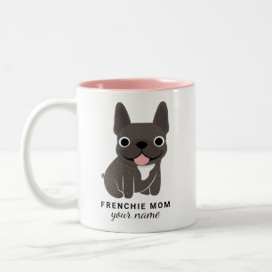Persoonlijke Franse Bulldog Mok: Naam & Tekst Tweekleurige Koffiemok
