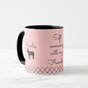 Persoonlijke Franse Bulldog Pastel Roze met Naam Mok