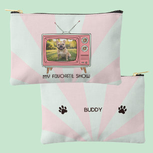 Persoonlijke Franse Bulldog Retro TV Pastel Hond Etui