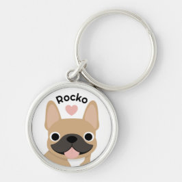 Persoonlijke Franse Bulldog-sleutelhanger Aangepas Sleutelhanger