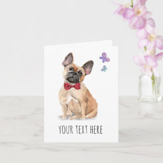 Persoonlijke Franse Bulldog Tekst Wenskaart Kaart