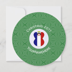 Persoonlijke Franse engel kerst vlag Kaart