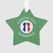 Persoonlijke Franse engel Kerstvlag Ornament (achterkant)