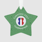 Persoonlijke Franse engel Kerstvlag Ornament (voorkant)