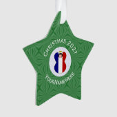 Persoonlijke Franse engel Kerstvlag Ornament (voorkant)