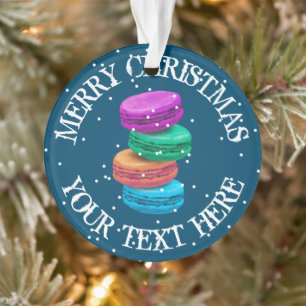 Persoonlijke franse macaron kerstfoto ornament