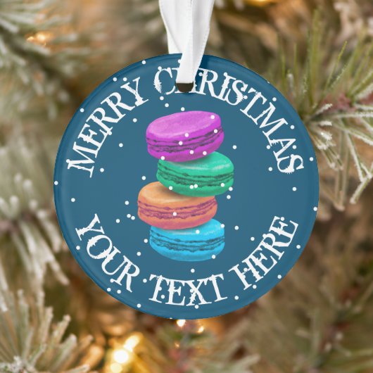 Persoonlijke franse macaron kerstfoto ornament (Boom)