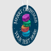 Persoonlijke franse macaron kerstfoto ornament (voorkant)