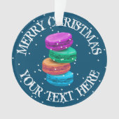 Persoonlijke franse macaron kerstfoto ornament (voorkant)