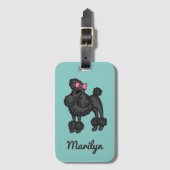 Persoonlijke Franse Poodle Bagage Label (Voorkant (verticaal))