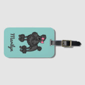 Persoonlijke Franse Poodle Bagage Label (Voorkant (horizontaal))