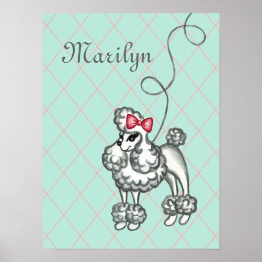 Persoonlijke Franse Poodle-kunstprint Poster (Voorkant)