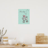 Persoonlijke Franse Poodle-kunstprint Poster (Keuken)