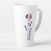 Persoonlijke Franse Roos Vlag  Latte Mok (Rechterhoek)