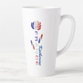 Persoonlijke Franse Roos Vlag  Latte Mok