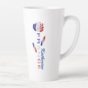 Persoonlijke Franse Roos Vlag  Latte Mok