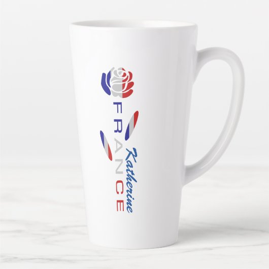 Persoonlijke Franse Roos Vlag  Latte Mok (Rechts)