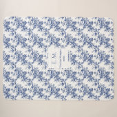 Persoonlijke Franse Toile Bloem Blauwe Deken Cadea (Voorkant (horizontaal))