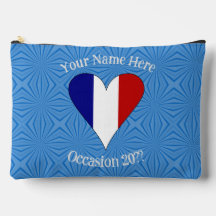 Persoonlijke Franse Vlag Hart Blauwe Achtergrond