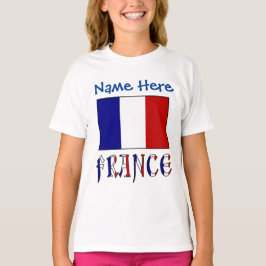 Persoonlijke Franse Vlag Heritage Meisjes- T-shirt