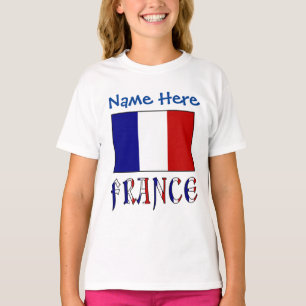 Persoonlijke Franse Vlag Heritage Meisjes- T-shirt