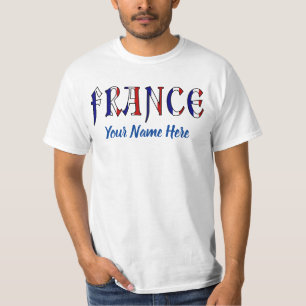 Persoonlijke Franse vlag kleuren heren T-shirts