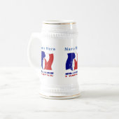Persoonlijke Franse Voetbal Vlag Bierpul (Voorkant links)