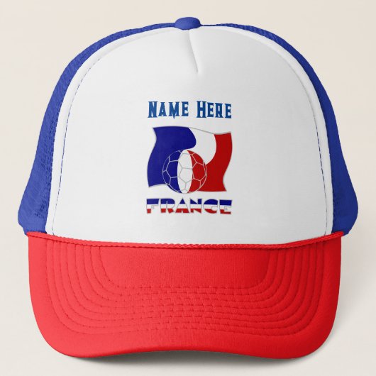 Persoonlijke Franse Voetbal Vlag Trucker Pet (Voorkant)