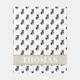 Persoonlijke Franse (Zwart Gestreepte) Babydeken Fleece Deken