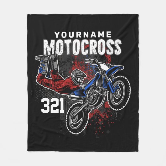 Persoonlijke Freestyle Motocross-racebeelden met F Fleece Deken (Voorkant)