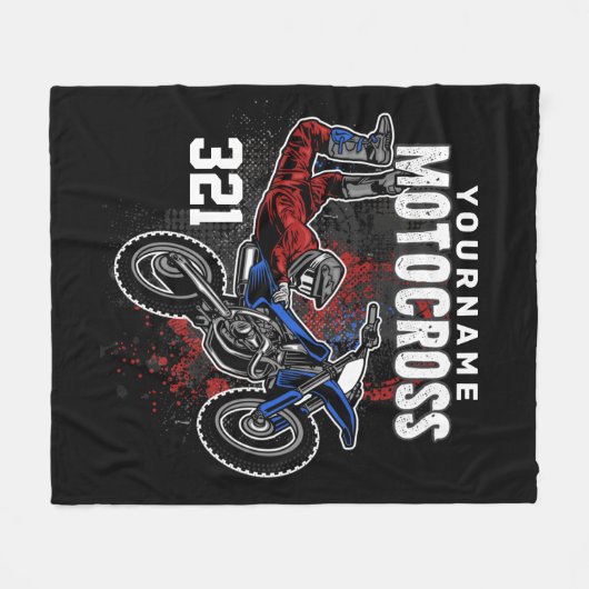 Persoonlijke Freestyle Motocross-racebeelden met F Fleece Deken (Voorkant (Horizontaal))