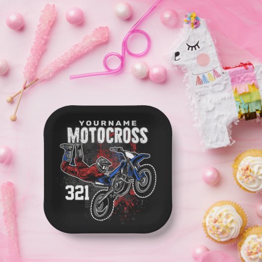 Persoonlijke Freestyle Motocross-racebeelden met F Papieren Bordje (Feest)