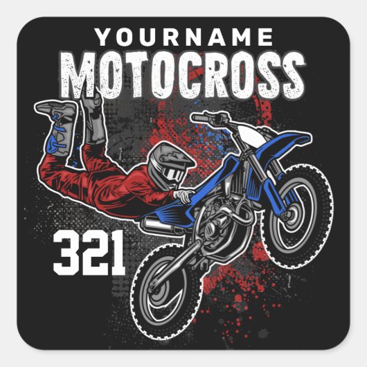 Persoonlijke Freestyle Motocross-racebeelden met F Vierkante Sticker (Voorkant)