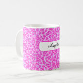 Persoonlijke Fuchsia Bloemen Koffiemok (Voorkant links)