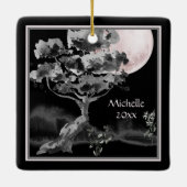 Persoonlijke Full Moon en Japanse Kerstmis Keramisch Ornament (Achterkant)