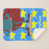 Persoonlijke Fun Novelty Superheld Sherpa Deken (Voorkant (horizontaal))
